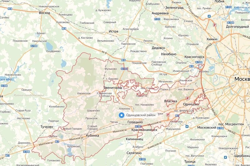 Карта кубинки одинцовского района московской области